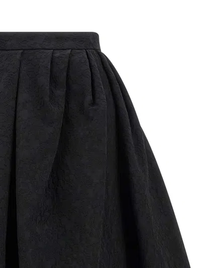 Carolina Herrera High-waisted A-line Textured Pleated Skirt In Black