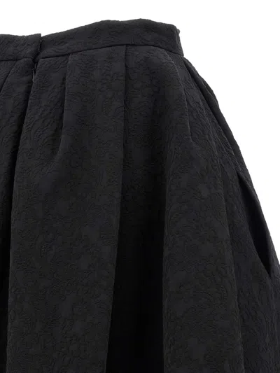 Carolina Herrera High-waisted A-line Textured Pleated Skirt In Black