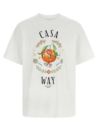 Casablanca Print T-shirt In White