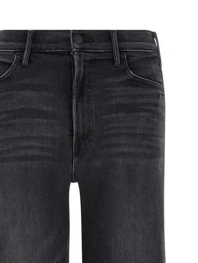 Mother Lil Hustler Roller Sneak Jeans In Not Today Satan In Black