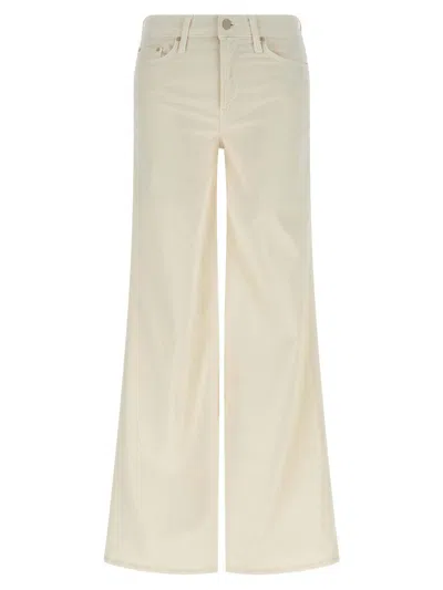 Mother Wide Leg Five Pocket Trousers In White