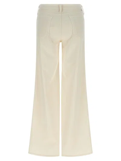 Mother Wide Leg Five Pocket Trousers In White