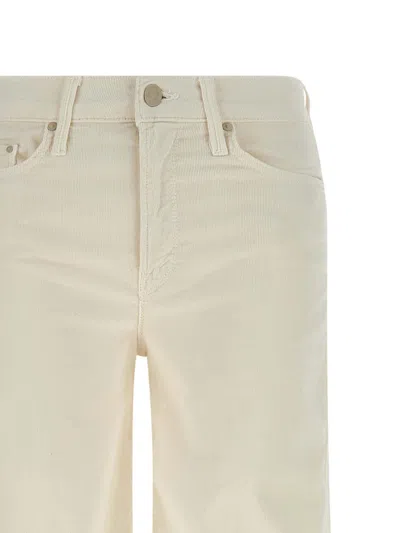 Mother Wide Leg Five Pocket Trousers In White