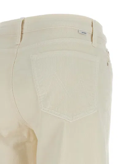 Mother Wide Leg Five Pocket Trousers In White