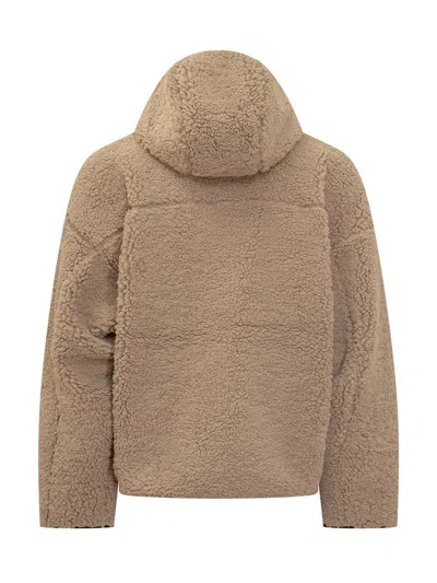 Diesel S-zat Teddy Zip Hoodie In Brown