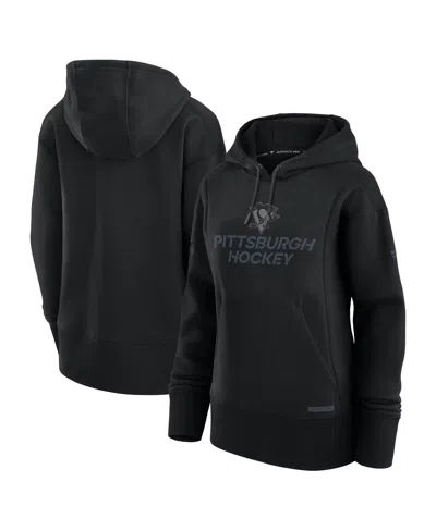 Fanatics Women's Black Chicago Blackhawks Authentic Pro Road Pullover Hoodie In Black