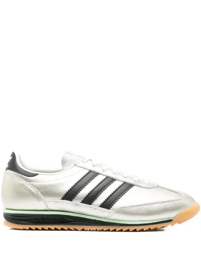 Adidas Originals Sl 72 Og Three-stripe Metallic-leather Sneakers In Silver