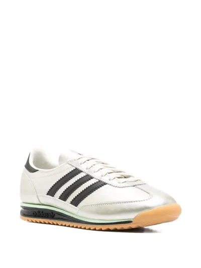 Adidas Originals Sl 72 Og Three-stripe Metallic-leather Sneakers In Silver