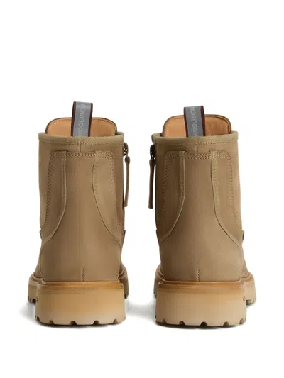 Woolrich Lace-up Zip Boots In Neutral