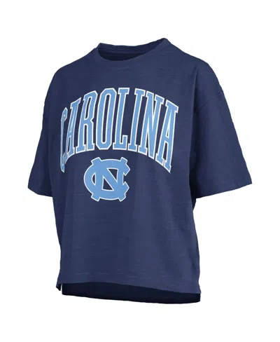 Pressbox Women's Navy North Carolina Tar Heels Nelson Arch Over Logo Waist Length Oversized Slub T-shirt In Blue