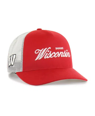 47 Brand Men's And Women's Red Wisconsin Badgers Contemporary Basics Foundation Trucker Hitch Adjustable Hat In Red