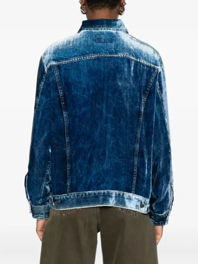 Pierre-louis Mascia Pierre Louis Mascia Denim Print Jacket In Blue