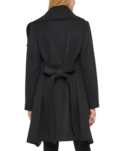 Karl Lagerfeld Women's Asymmetrical Wrap Coat In Black
