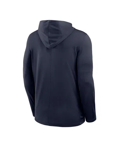 Nike Men's Navy Ole Miss Rebels 2025 Sideline Dri-fit Long Sleeve Hoodie T-shirt In Blue