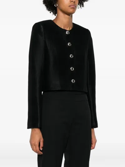 Brandon Maxwell Single-breasted Button-front Jacket In Black