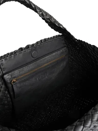 Visonà Esmeralda Leather Tote Bag In Black