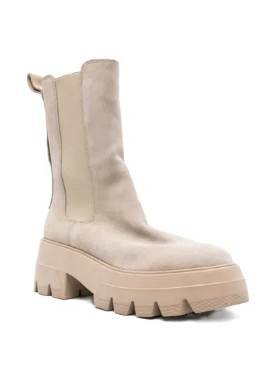 Marc O'polo 70mm Elasticated-panel Platform Boots In Neutral
