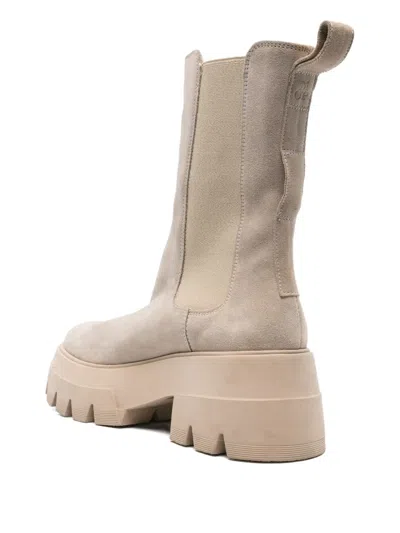Marc O'polo 70mm Elasticated-panel Platform Boots In Neutral