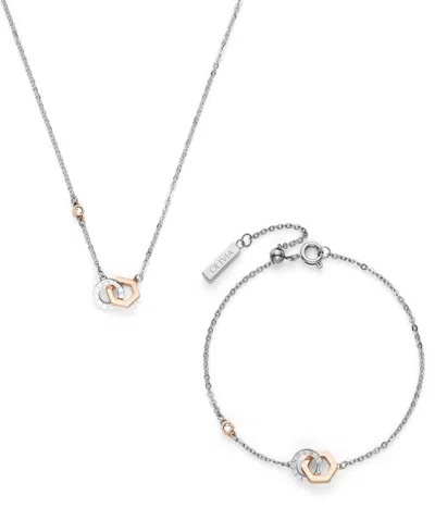 Olivia Burton Interlink Two Tone Stainless Steel Gift Set In Silver
