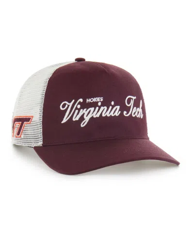 47 Brand Men's And Women's Maroon Virginia Tech Hokies Contemporary Basics Foundation Trucker Hitch Adjustabl In Brown