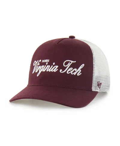 47 Brand Men's And Women's Maroon Virginia Tech Hokies Contemporary Basics Foundation Trucker Hitch Adjustabl In Brown