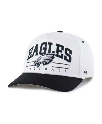 47 Brand Men's White/black Philadelphia Eagles Roscoe Two-toned Hitch Adjustable Hat In Brown