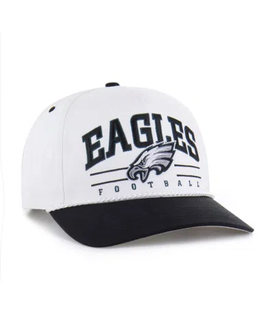 47 Brand Men's White/black Philadelphia Eagles Roscoe Two-toned Hitch Adjustable Hat In Brown