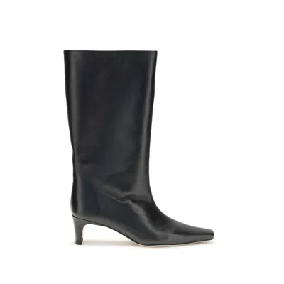 Staud 55mm Mid-calf Length Leather Boots In Black