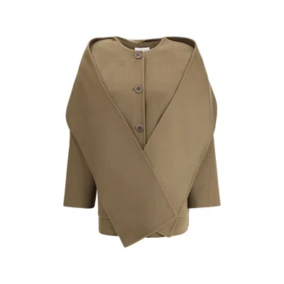 Dynamis Studio Wool Scarf Coat In Brown