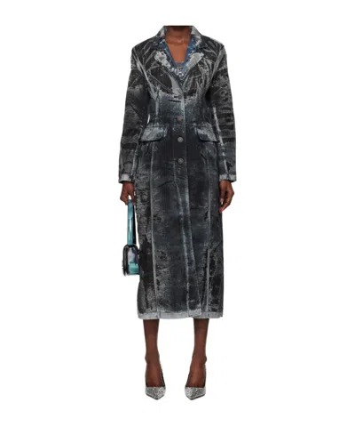 Diesel De-pia-fse Single-breasted Coat In Blue