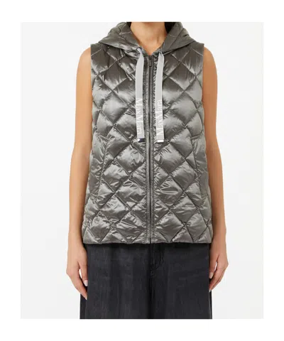 Max Mara Water-repellent Padded Gilet In Gray