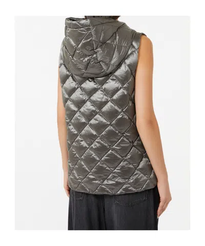 Max Mara Water-repellent Padded Gilet In Gray