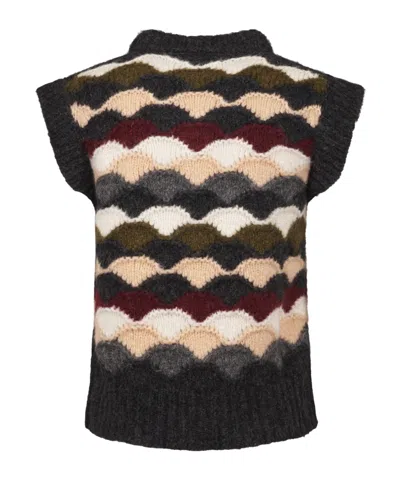 Alanui Shattered Stripes Knit Vest In Multi