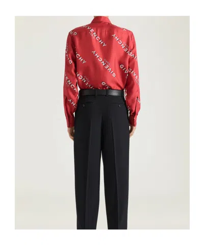 Givenchy Long Sleeve Shirt Featuring Structured Fit In Red