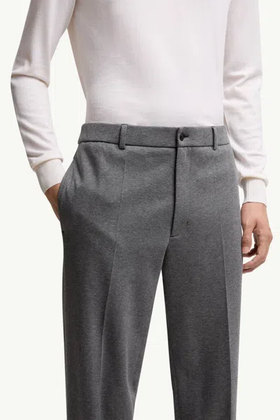 Moncler Button-fastening Jersey Trousers In Gray