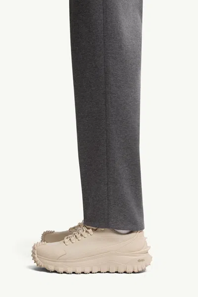 Moncler Button-fastening Jersey Trousers In Gray