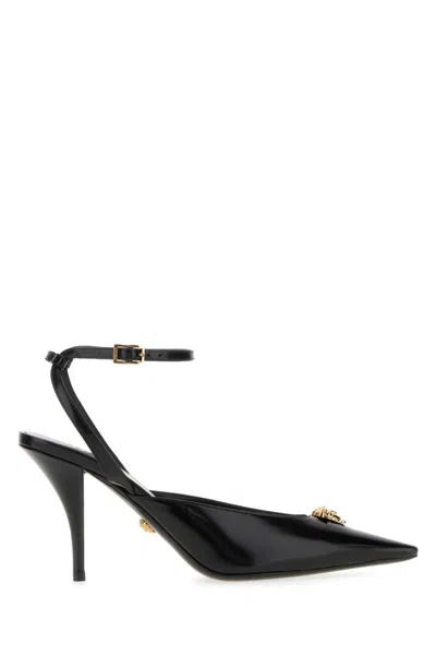 Versace Medusa Patent Calfskin Stiletto Pump In Black