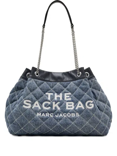 Marc Jacobs The Chain Sack Large Cotton Shoulder Bag In Blue