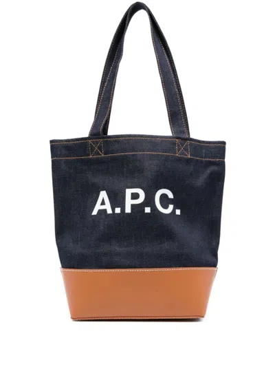 Apc A.p.c. Axel Small Denim Tote Bag In Multi