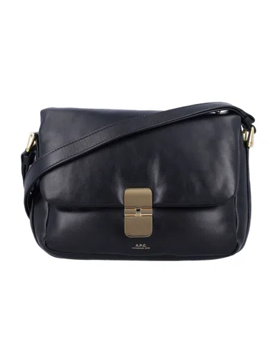 A.p.c. Rectangular Shoulder Bag Gold-tone Hardware In Black