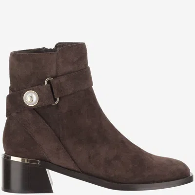 Jimmy Choo Noor 45 Suede Boots In Brown