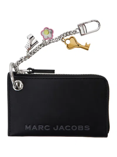 Marc Jacobs Zippered Wallet With Pendant In Black