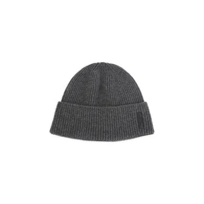 Giorgio Armani Ribbed Cashmere Beanie With Folded Cuff In Black
