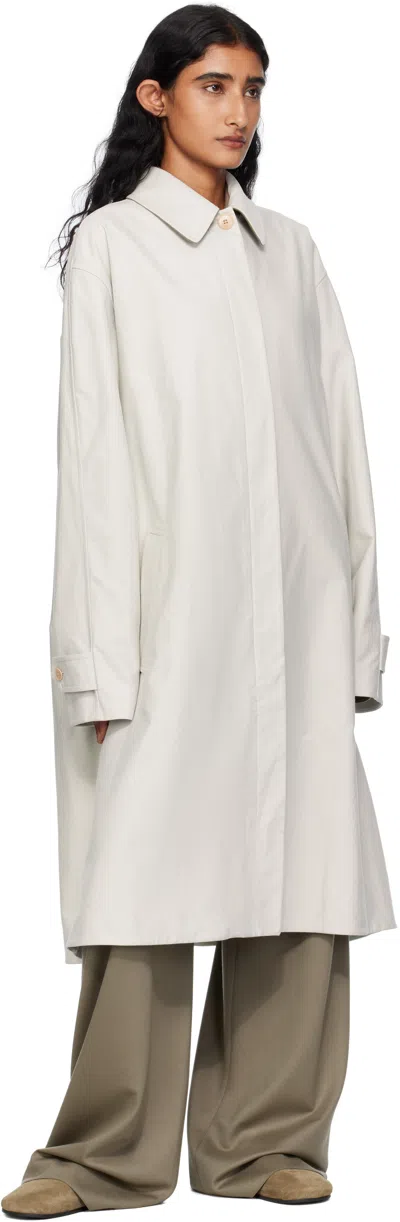 The Row Beige Hudson Suede Slide Loafers In Green