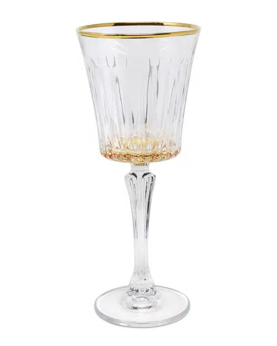 Vivience Set Of 6 Wine Glasses With Shade On The Bottom & Rim In Transparent