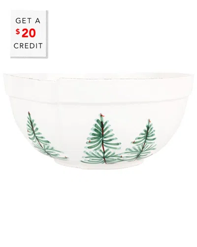 Vietri Lastra Holiday Centerpiece Bowl In White