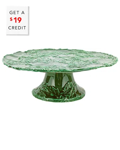 Vietri Lastra Figural Cake Stand In Green