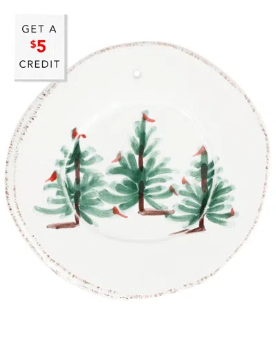 Vietri Lastra Holiday Round Ornament In Multi