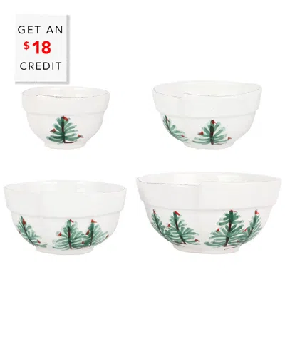 Vietri Lastra Holiday Assorted Prepping Bowls, Set Of 4 In White