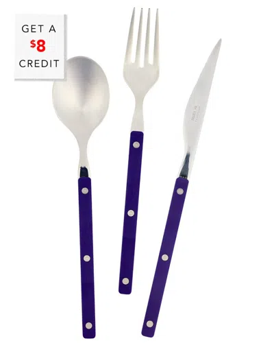 Vietri Pastello Three-piece Flatware Place Setting In Blue